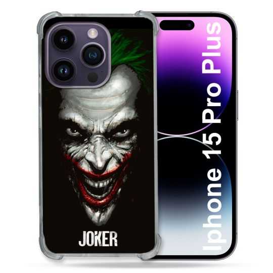 Coque Renforcée En Verre Trempé Pour Iphone 15 Pro Plus (6.7) Joker Noir