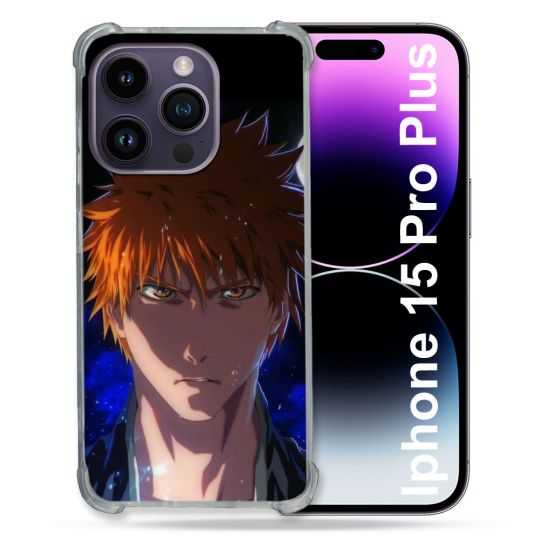 Coque Renforcée En Verre Trempé Pour Iphone 15 Pro Plus (6.7) Manga Bleach Ichigo