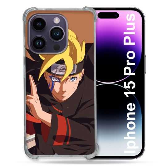 Coque Renforcée En Verre Trempé Pour Iphone 15 Pro Plus (6.7) Manga Boruto Signe