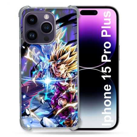 Coque Renforcée En Verre Trempé Pour Iphone 15 Pro Plus (6.7) Manga Dragon Ball Sangohan Duo