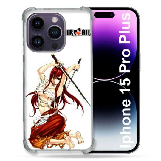 Coque Renforcée En Verre Trempé Pour Iphone 15 Pro Plus (6.7) Manga Fairy Tail Erza