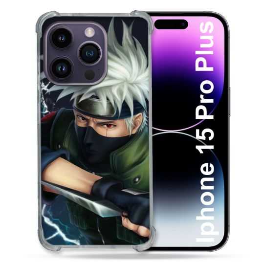 Coque Renforcée En Verre Trempé Pour Iphone 15 Pro Plus (6.7) Manga Naruto Kakashi