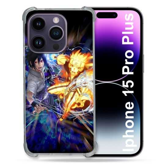 Coque Renforcée En Verre Trempé Pour Iphone 15 Pro Plus (6.7) Manga Naruto VS