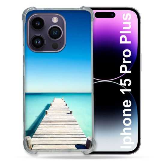 Coque Renforcée En Verre Trempé Pour Iphone 15 Pro Plus (6.7) Nature Pont Mer