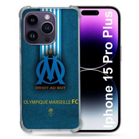 Coque Renforcée En Verre Trempé Pour Iphone 15 Pro Plus (6.7) Olympique Marseille OM Bande