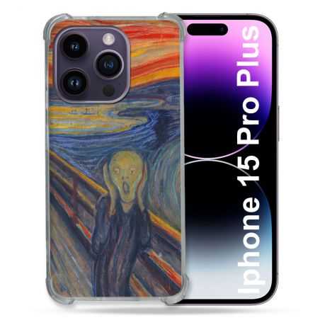 Coque Renforcée En Verre Trempé Pour Iphone 15 Pro Plus (6.7) Peinture Le Cri