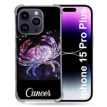 Coque Renforcée En Verre Trempé Pour Iphone 15 Pro Plus (6.7) Signe Zodiaque 2 Cancer