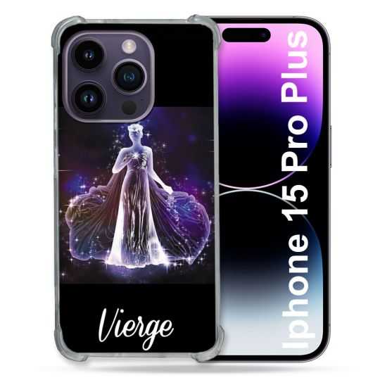 Coque Renforcée En Verre Trempé Pour Iphone 15 Pro Plus (6.7) Signe Zodiaque 2 Vierge