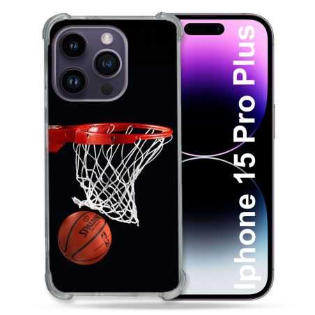 Coque Renforcée En Verre Trempé Pour Iphone 15 Pro Plus (6.7) Sport Basket Panier