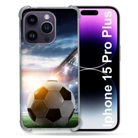 Coque Renforcée En Verre Trempé Pour Iphone 15 Pro Plus (6.7) Sport Football Stade