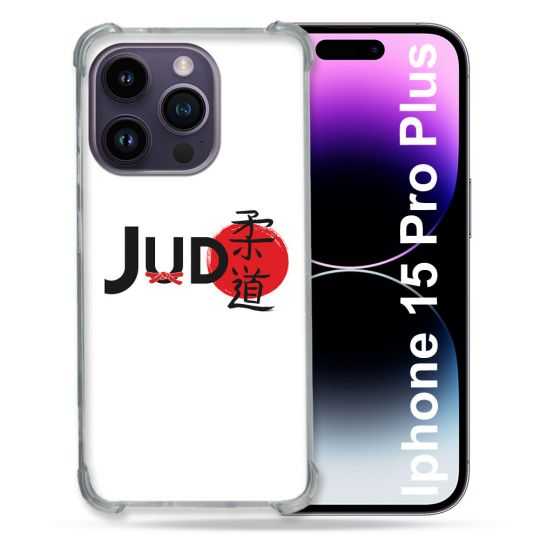 Coque Renforcée En Verre Trempé Pour Iphone 15 Pro Plus (6.7) Sport Judo Logo