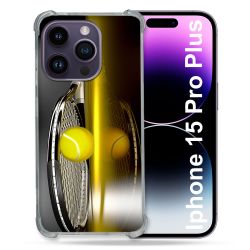 Coque Renforcée En Verre Trempé Pour Iphone 15 Pro Plus (6.7) Sport Tennis Reflet