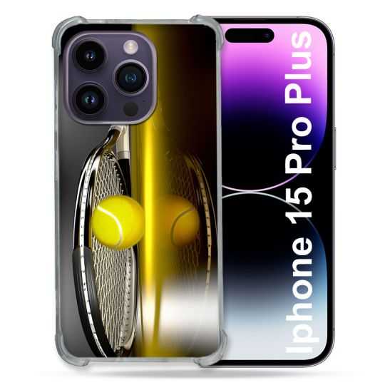 Coque Renforcée En Verre Trempé Pour Iphone 15 Pro Plus (6.7) Sport Tennis Reflet