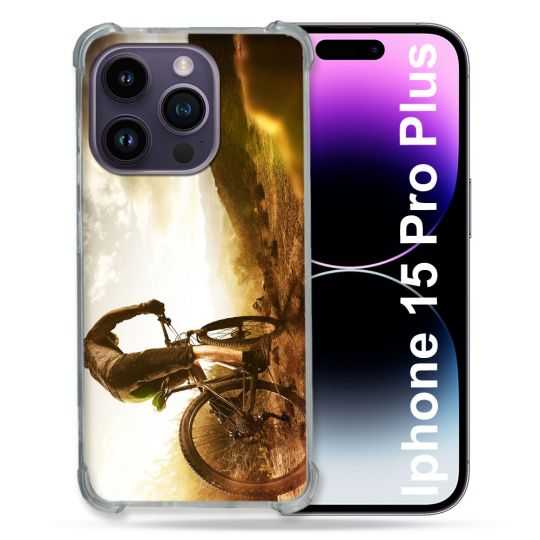 Coque Renforcée En Verre Trempé Pour Iphone 15 Pro Plus (6.7) Sport VTT Soleil