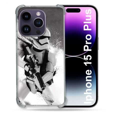 Coque Renforcée En Verre Trempé Pour Iphone 15 Pro Plus (6.7) Star Wars - Trooper