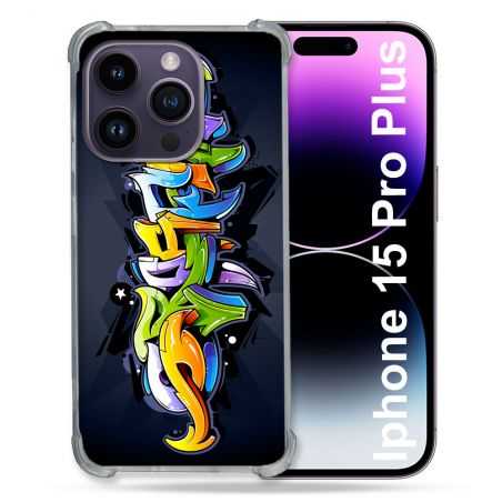 Coque Renforcée En Verre Trempé Pour Iphone 15 Pro Plus (6.7) Street Art Graffiti