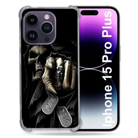 Coque Renforcée En Verre Trempé Pour Iphone 15 Pro Plus (6.7) Tete de Mort Your Next