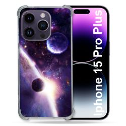 Coque Renforcée En Verre Trempé Pour Iphone 15 Pro Plus (6.7) Univers Planete Stellaire