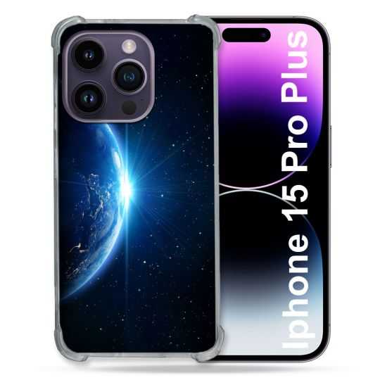 Coque Renforcée En Verre Trempé Pour Iphone 15 Pro Plus (6.7) Univers Planete Terre