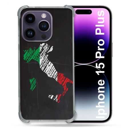 Coque Renforcée En Verre Trempé Pour Iphone 15 Pro Plus (6.7) Voyage Italie Botte