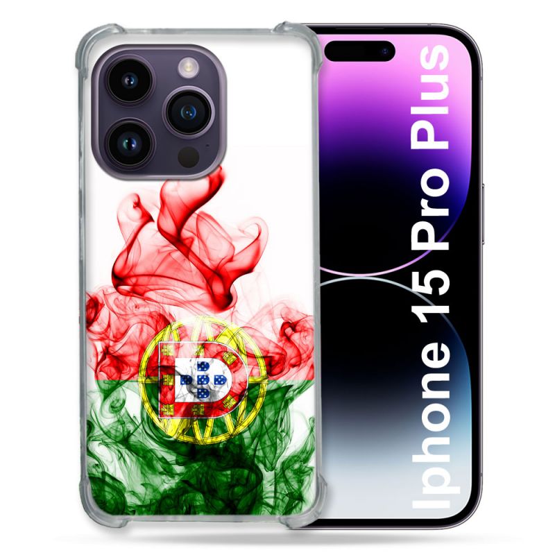 Coque Renforcée En Verre Trempé Pour Iphone 15 Pro Plus (6.7) Voyage Portugal Flamme