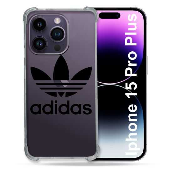 Coque Renforcée En Verre Trempé Transparente Pour Iphone 15 Pro Plus (6.7) Adidas