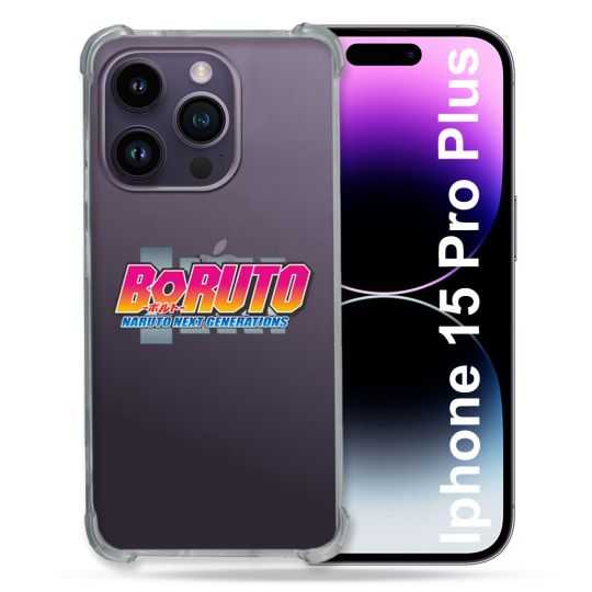 Coque Renforcée En Verre Trempé Transparente Pour Iphone 15 Pro Plus (6.7) Boruto Logo