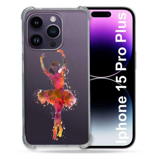 Coque Renforcée En Verre Trempé Transparente Pour Iphone 15 Pro Plus (6.7) Danseuse etoile
