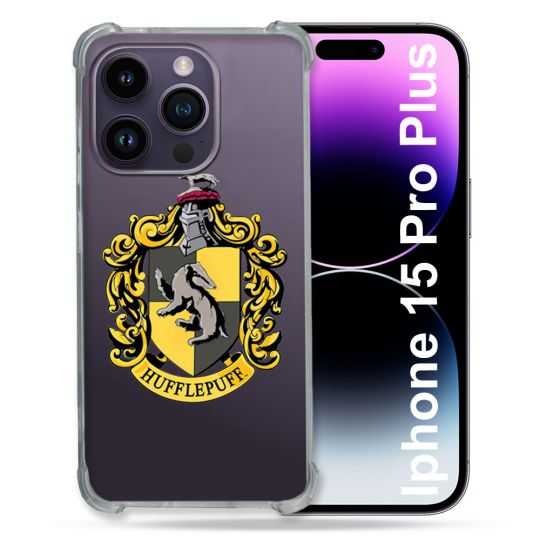 Coque Renforcée En Verre Trempé Transparente Pour Iphone 15 Pro Plus (6.7) Harry Potter Hufflepuff