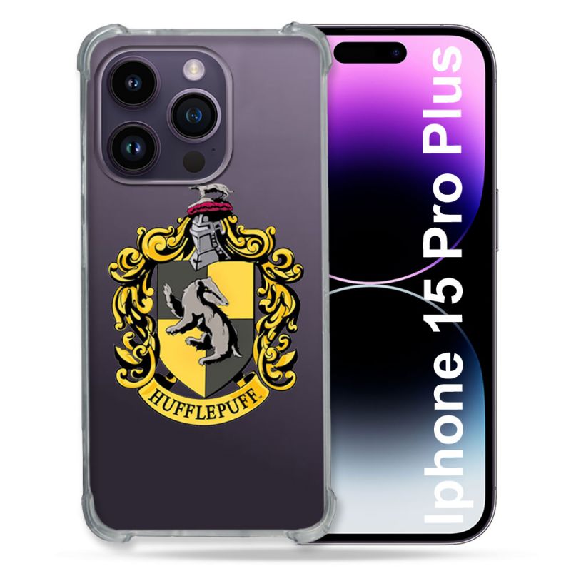 Coque Renforcée En Verre Trempé Transparente Pour Iphone 15 Pro Plus (6.7) Harry Potter Hufflepuff