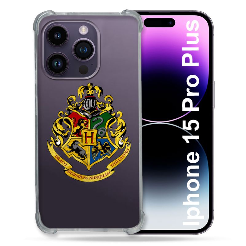 Coque Renforcée En Verre Trempé Transparente Pour Iphone 15 Pro Plus (6.7) Harry Potter Poudlard