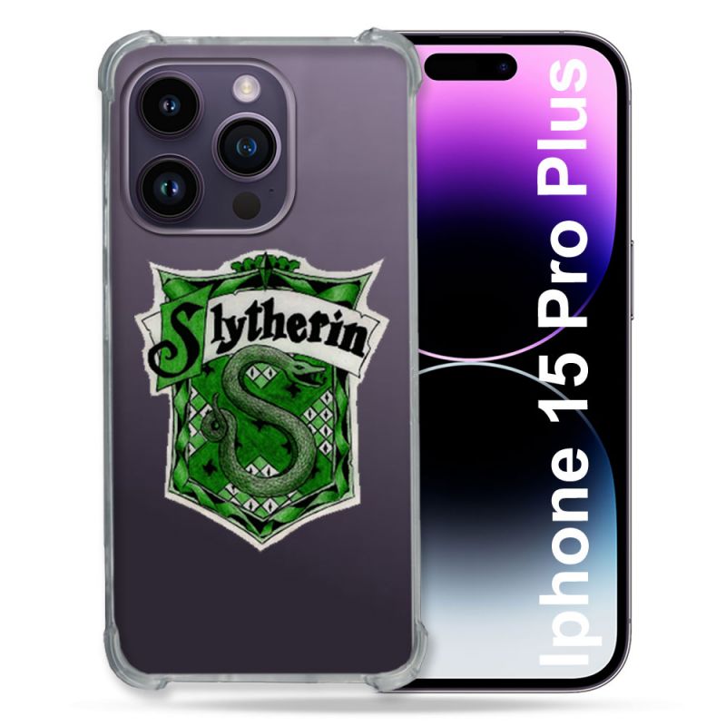 Coque Renforcée En Verre Trempé Transparente Pour Iphone 15 Pro Plus (6.7) Harry Potter Slytherin