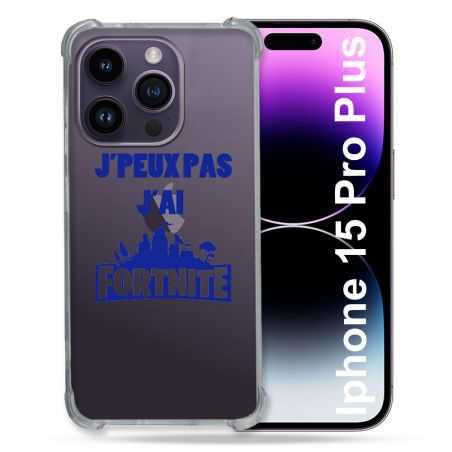 Coque Renforcée En Verre Trempé Transparente Pour Iphone 15 Pro Plus (6.7) Jpeux pas jai Fortnite