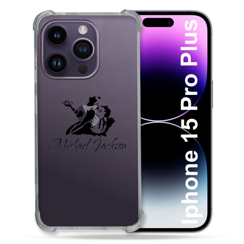 Coque Renforcée En Verre Trempé Transparente Pour Iphone 15 Pro Plus (6.7) Michael Jackson