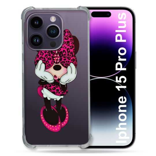 Coque Renforcée En Verre Trempé Transparente Pour Iphone 15 Pro Plus (6.7) Minnie