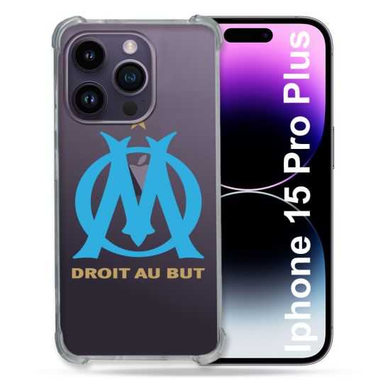 Coque Renforcée En Verre Trempé Transparente Pour Iphone 15 Pro Plus (6.7) Olympique Marseille OM