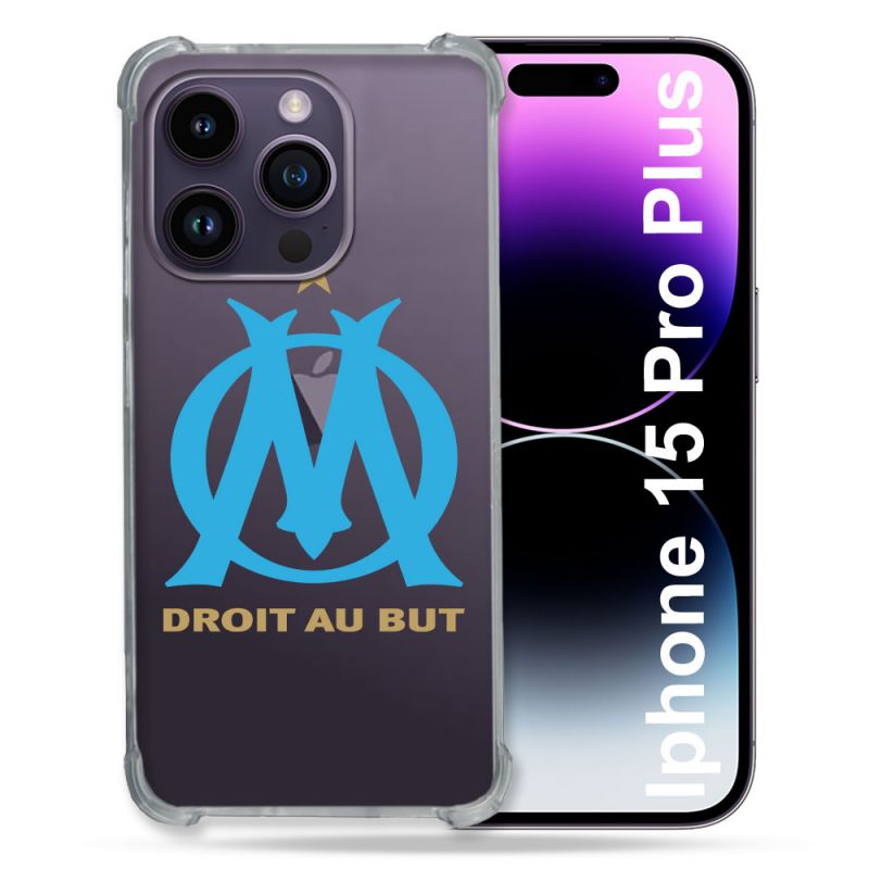 Coque Renforcée En Verre Trempé Transparente Pour Iphone 15 Pro Plus (6.7) Olympique Marseille OM