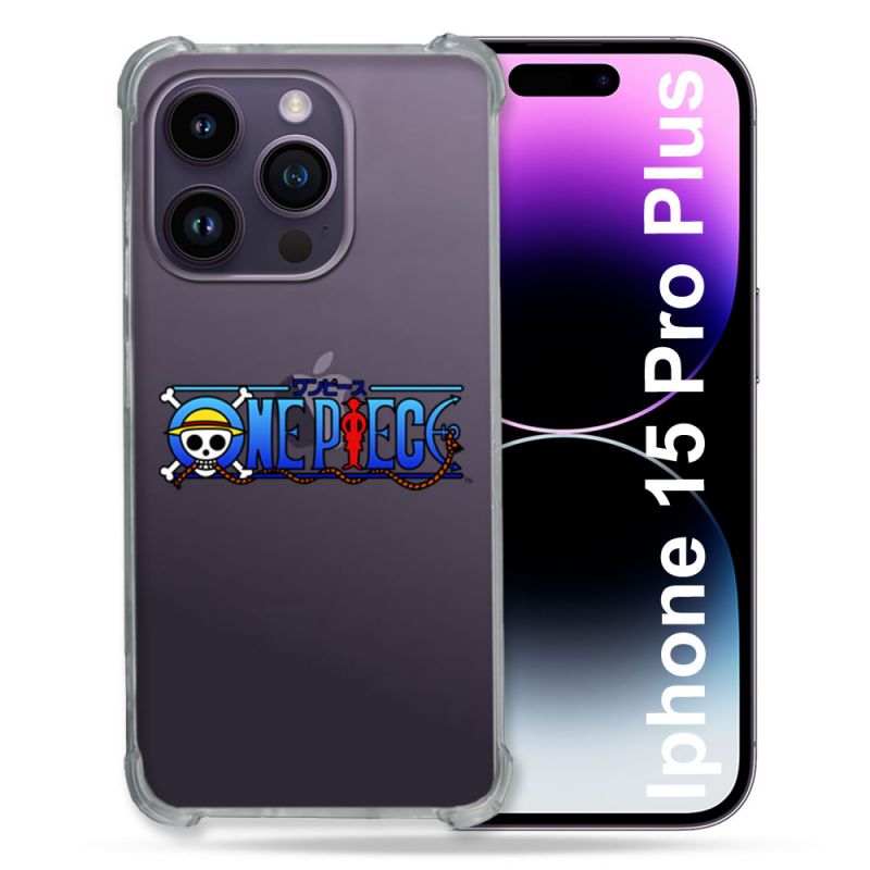 Coque Renforcée En Verre Trempé Transparente Pour Iphone 15 Pro Plus (6.7) One Piece Logo