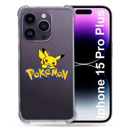 Coque Renforcée En Verre Trempé Transparente Pour Iphone 15 Pro Plus (6.7) Pokemon