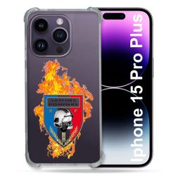 Coque Renforcée En Verre Trempé Transparente Pour Iphone 15 Pro Plus (6.7) Pompier Feu