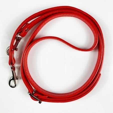 Coque Renforcée En Verre Trempé Transparente Pour Iphone 15 Pro Plus (6.7) Lanière / Cordon Cuir 2 Rouge