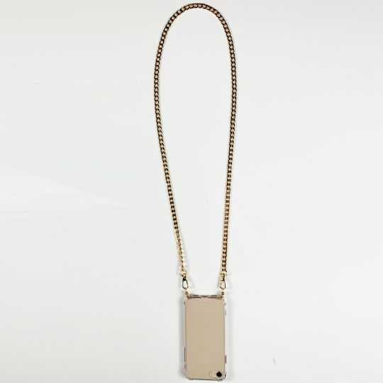 Coque Renforcée En Verre Trempé Transparente Pour Iphone 15 Pro Plus (6.7) Lanière / Cordon Metal Plate Or