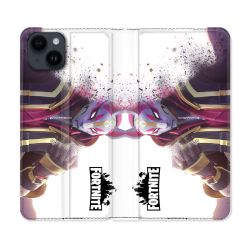 Housse Cuir Portefeuille Pour Iphone 15 (6,1) Fortnite Blanc