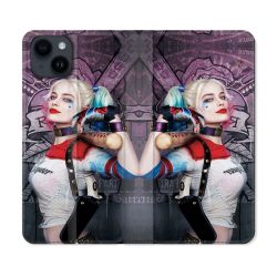 Housse Cuir Portefeuille Pour Iphone 15 (6,1) Harley Quinn Batte