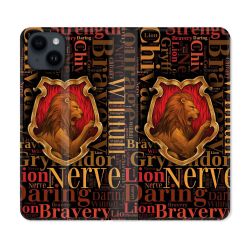 Housse Cuir Portefeuille Pour Iphone 15 (6,1) Harry Potter Griffondor