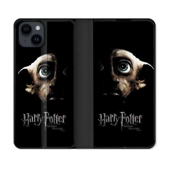 Housse Cuir Portefeuille Pour Iphone 15 (6,1) Harry Potter Hollows Dobby