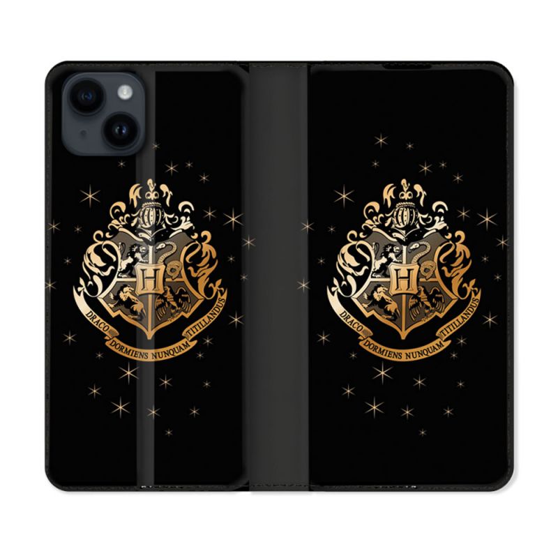Housse Cuir Portefeuille Pour Iphone 15 (6,1) Harry Potter Poudlard