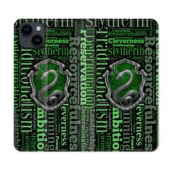 Housse Cuir Portefeuille Pour Iphone 15 (6,1) Harry Potter Serpentar