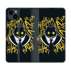 Housse Cuir Portefeuille Pour Iphone 15 (6,1) Manga Assassination Classroom Kuro Noir