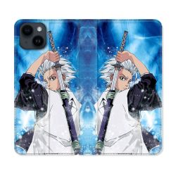 Housse Cuir Portefeuille Pour Iphone 15 (6,1) Manga Bleach Hitsugaya